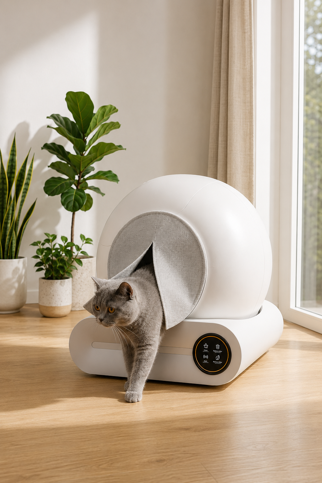 Curtain — front view of curtain for automatic litter box - 2