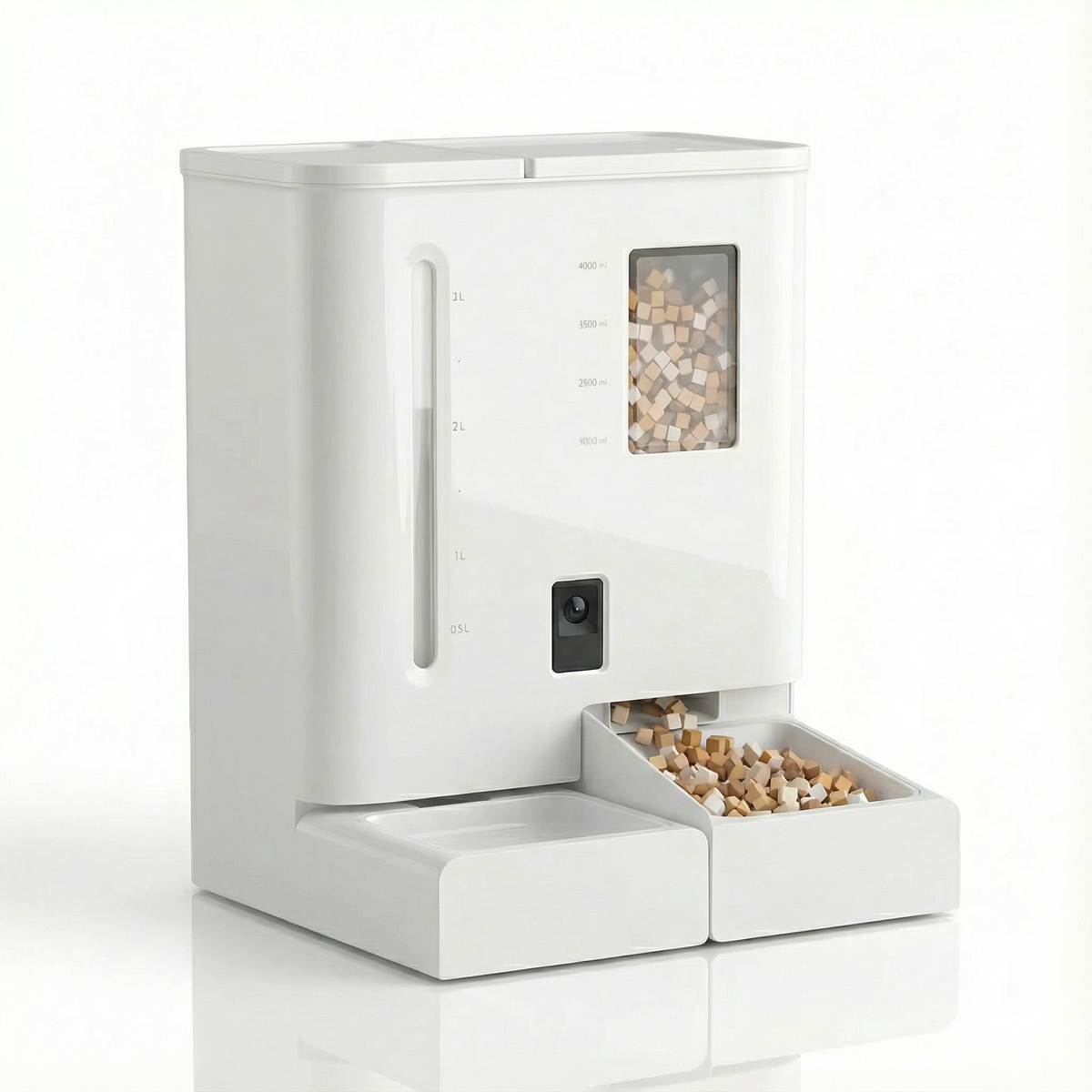 Duo — side view of cat feeder and automatic water fountain - 3